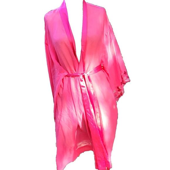 Soma Other - Soma Lightweight Pink Robe with Embroidered Sleeve Sz XL